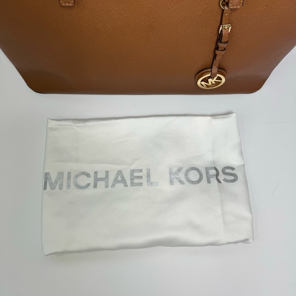 Michael Kors Jet Set Tote Luggage Brown Saffiano Large - Picture 8 of 14
